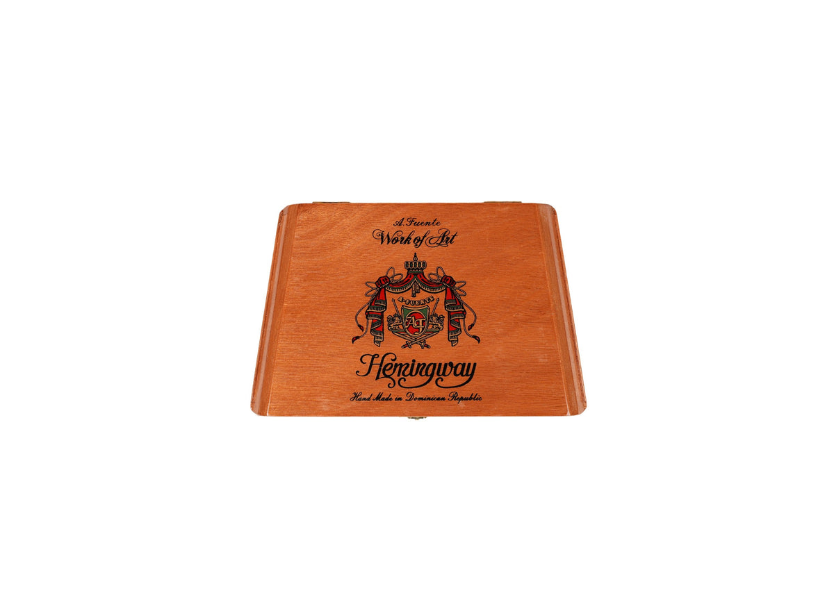 Arturo Fuente Hemingway Work of Art Maduro closed cigar box front at Cigar Club Miami