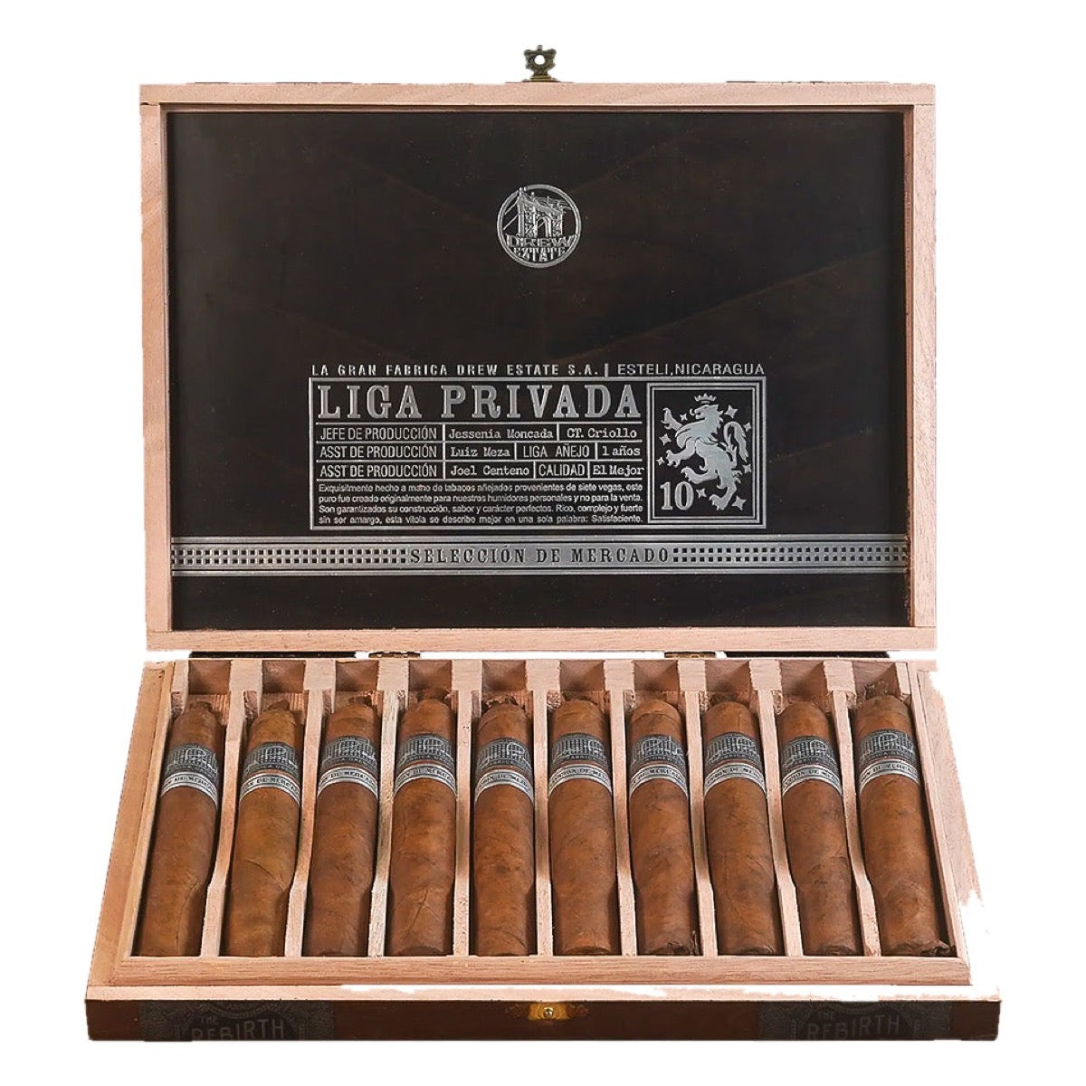 Drew Estate Liga Privada 10 Aniversario Toro cigar on white background