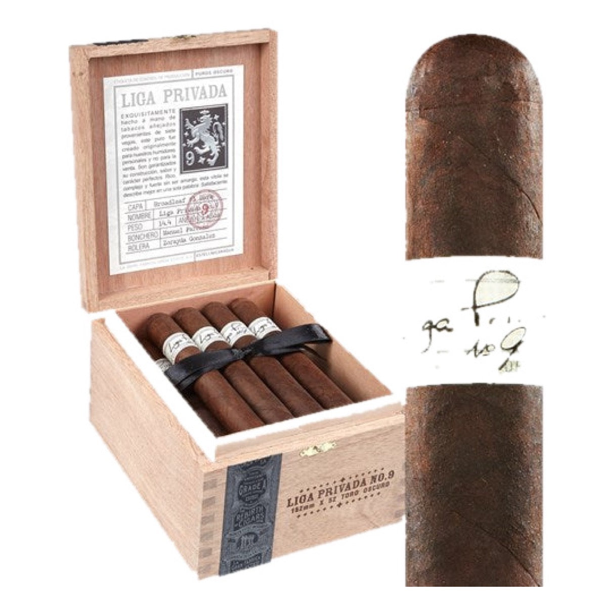 Drew Estate Liga Privada No. 9 Toro cigar on white background